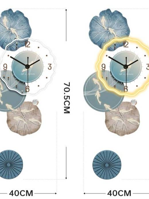 CT208C043 INTERY นาฬิกาติดผนัง นาฬิกามงคล ปลา Fish WALL CLOCK WALL DECOR