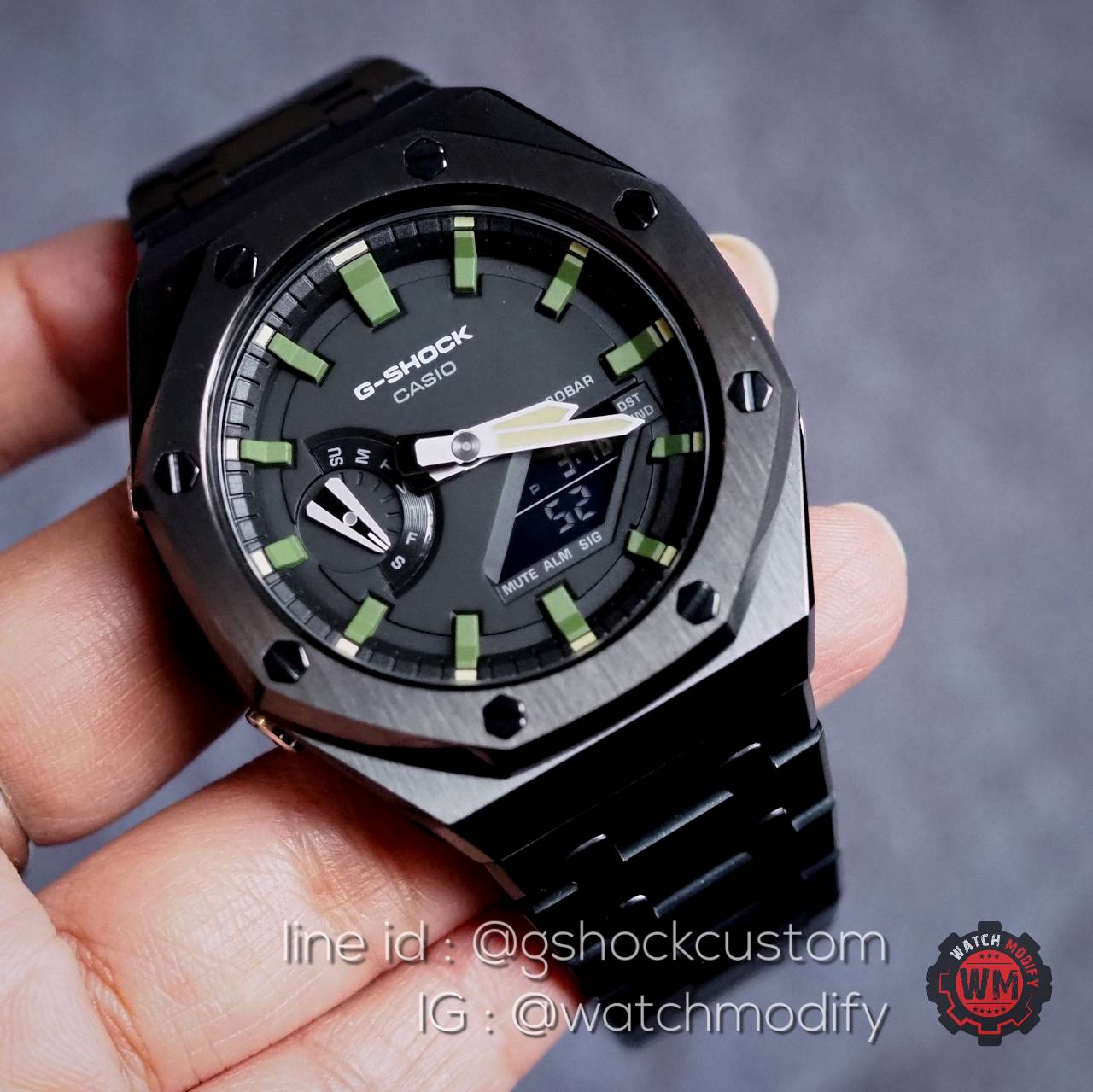 G-Shock Casioak Custom AP Black GreenHand Upgrade
