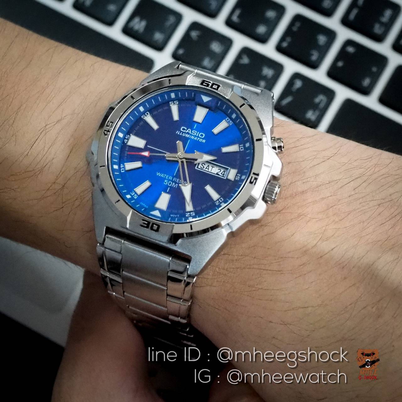 นาฬิกา Casio รุ่น MTP-E203D หน้าปัดน้ำเงิน ของแท้ ประกันศูนย์