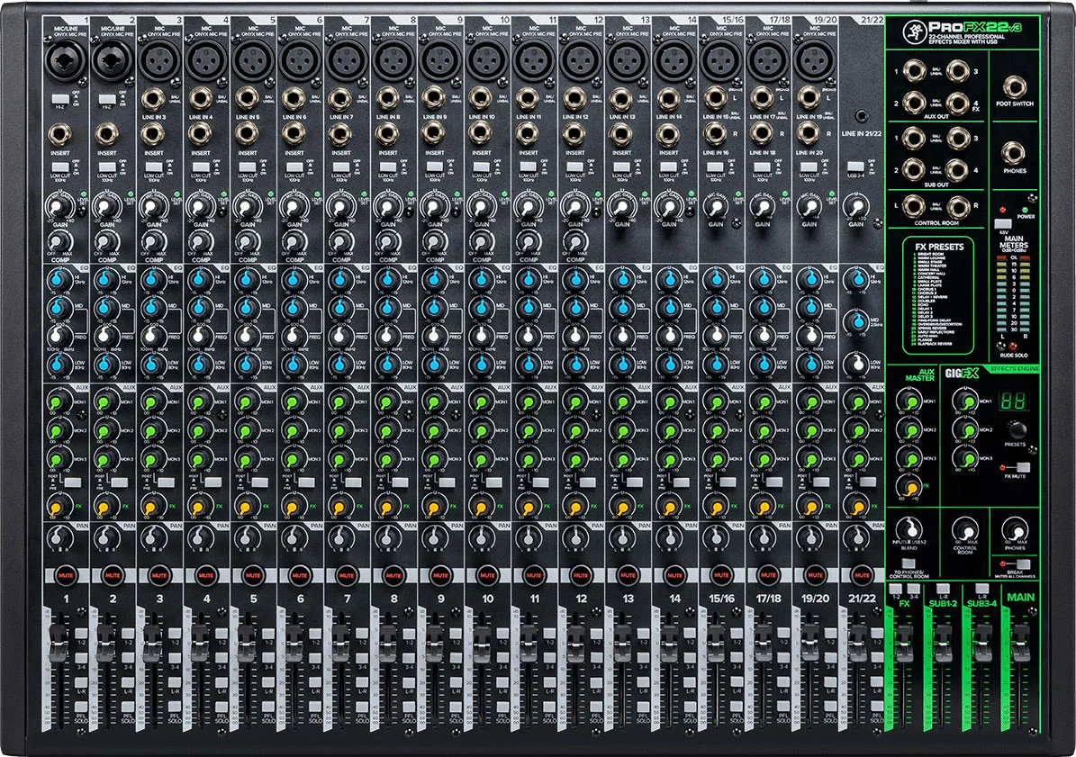 Mackie ProFX22v3 22-channel Mixer with USB and Effects