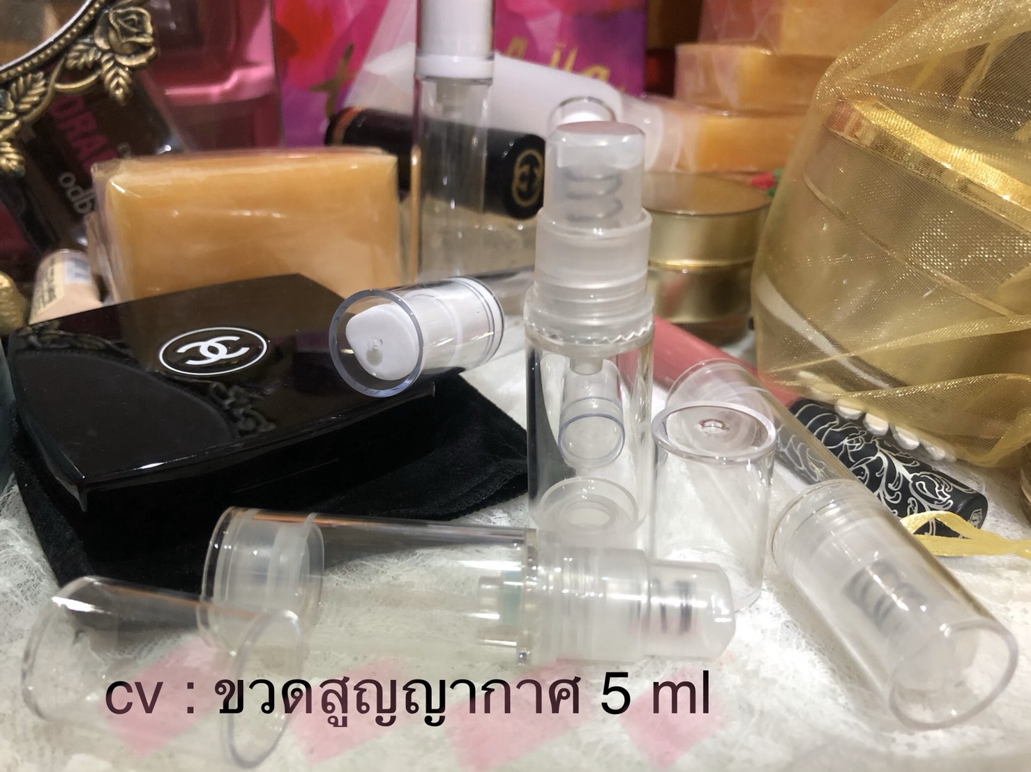 ขายส่ง ปลีก บรรจุภัณฑ์ ขวดปั้มสูญญากาศ พาสติก เกรด A ทรงผอม ขนาด 5 ml 10 ml
