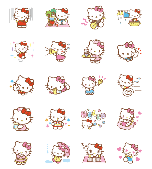 ขายสติกเกอร์ไลน์ เฮลโลคิตตี (ชุดวันแสนสุข)