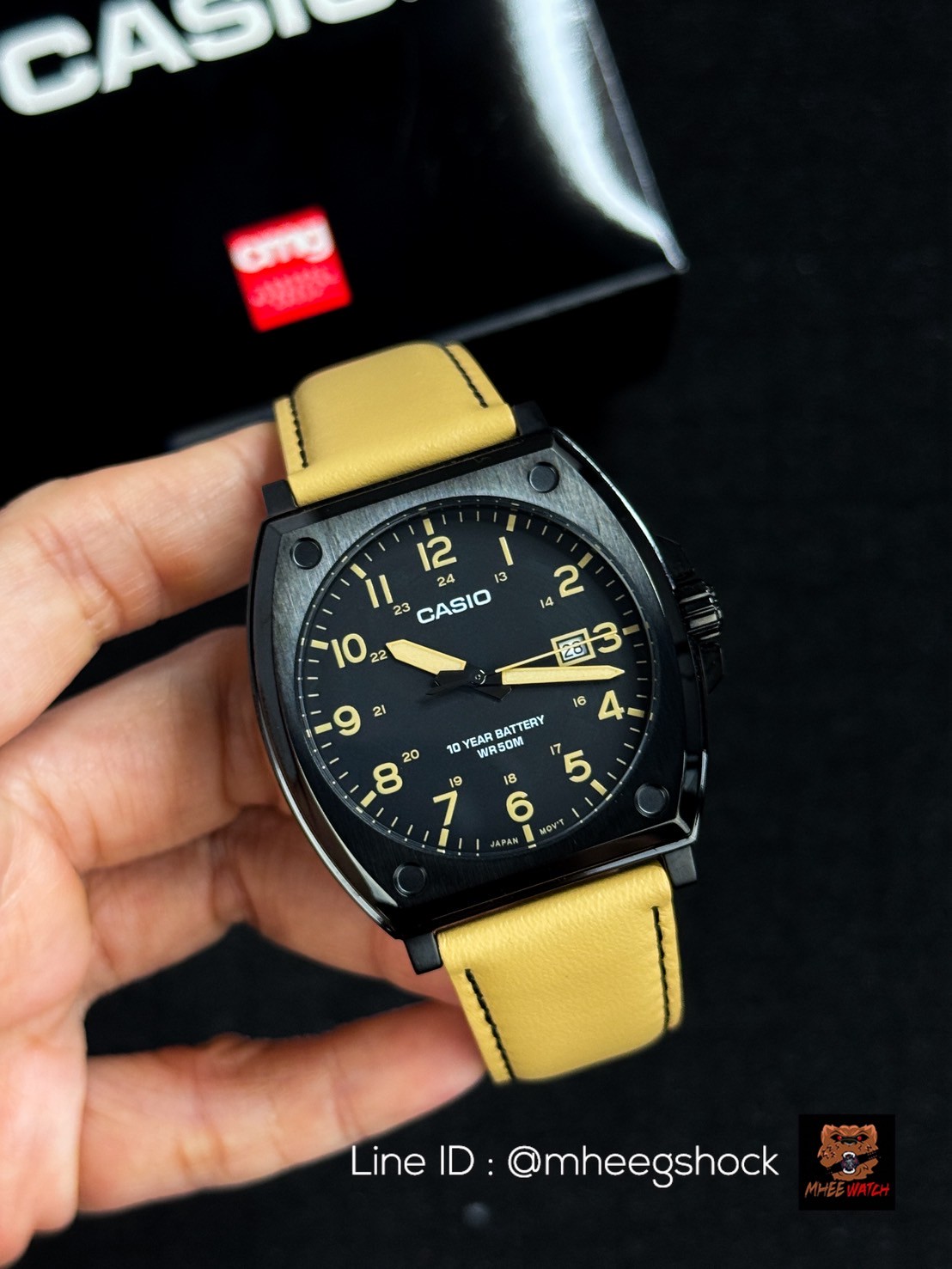 Casio Ben&Ross Design PVD Black Case Mastard Leather Strap