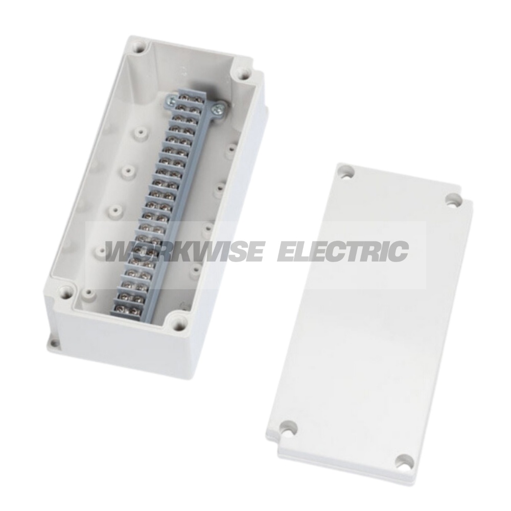 "TIBOX" TJ-20P-M กล่องพลาสติก พร้อมเทอร์มินอลบล็อก (Plastic Terminal Block Box IP66) 20Pole 10A Size : 223x100x75 mm.