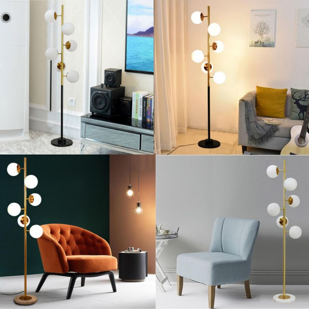 CT174A119 SOTMIA โคมไฟตั้งพื้น โคมไฟตั้งพื้นสไตล์นอร์ดิก โคมไฟตั้งพื้นสีทอง โคมไฟห้องนั่งเล่น โคมไฟห้องทำงาน