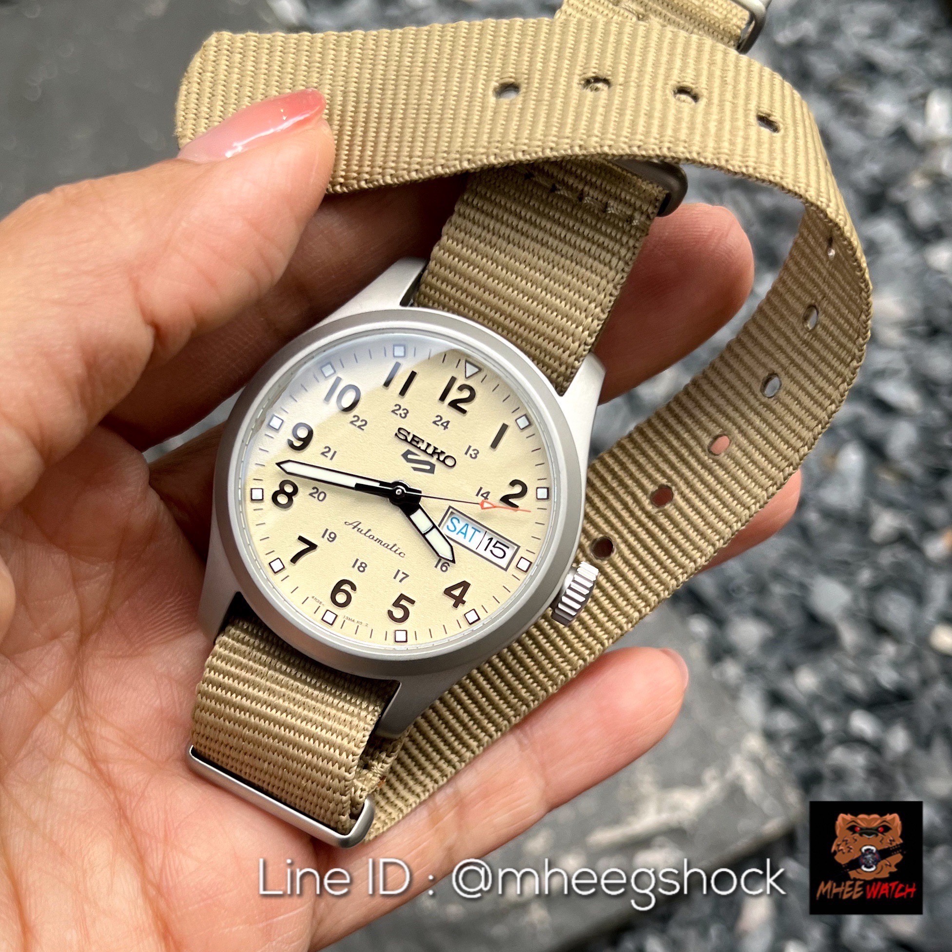 SEIKO NEW 5SPORTS Military Desert NATO Strap AUTOMATIC 36mm รุ่น SRPJ83K1