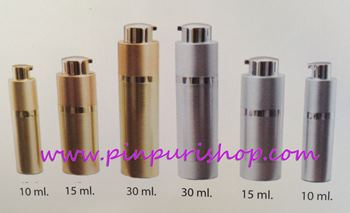 ขายส่ง ปลีก บรรจุภัณฑ์ ขวดสูญญากาศไฮโซ เงิน ทอง บรรจุเซรั่ม โลชั่น ขนาด 10 ml,15 ml,30ml