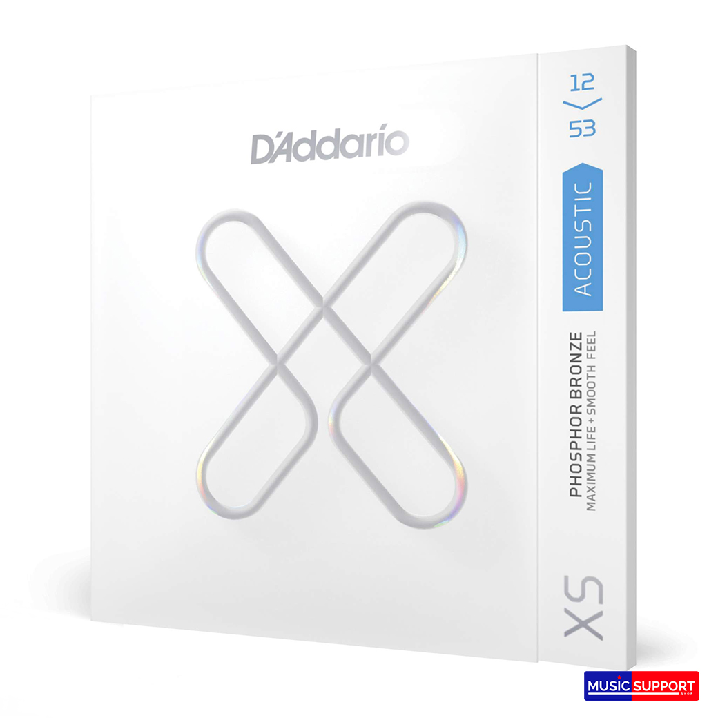 สายกีตาร์โปร่งเคลือบกันสนิม D'Addario XSAPB1253 12-53 Light, XS Coated Phosphor Bronze