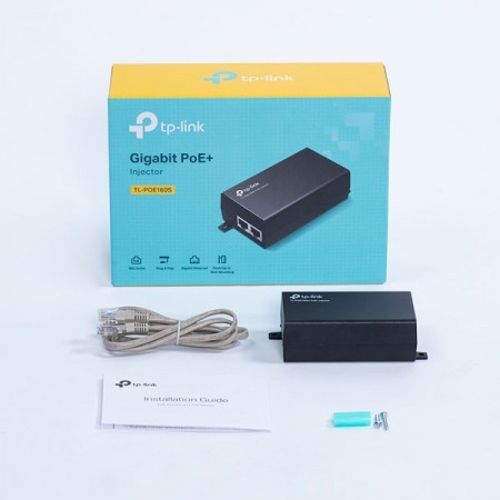 tp-link TL-POE160S PoE+ Injector Gigabit Port, Output 30W, IEEE 802.3at/af, up to 328-ft/100m, Design for Connecting AP, IP Camera, IP Phone