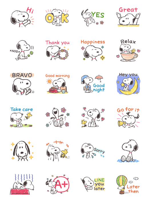 ขายสติกเกอร์ไลน์ Snoopy สติกเกอร์สำหรับทุกวัน♪
