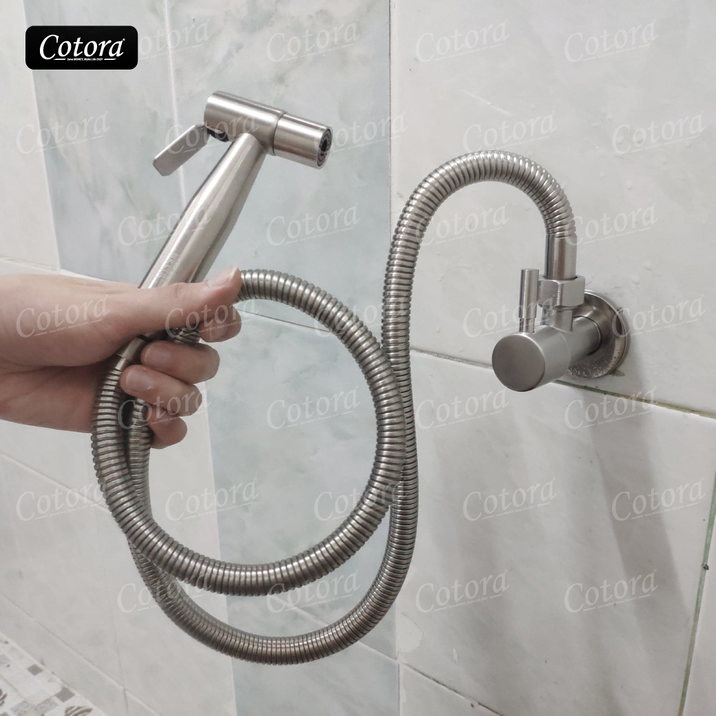 สต๊อปวาล์ว (มีก้าน) สแตนเลส304 ต่อเข้าฝักบัว/สายชำระ วาล์ว สายน้ำดี