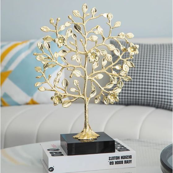 CT188B129 FAMITOSS ต้นไม้เงิน โมเดลสีทอง ของตกแต่ง ของขวัญขึ้นบ้านใหม่