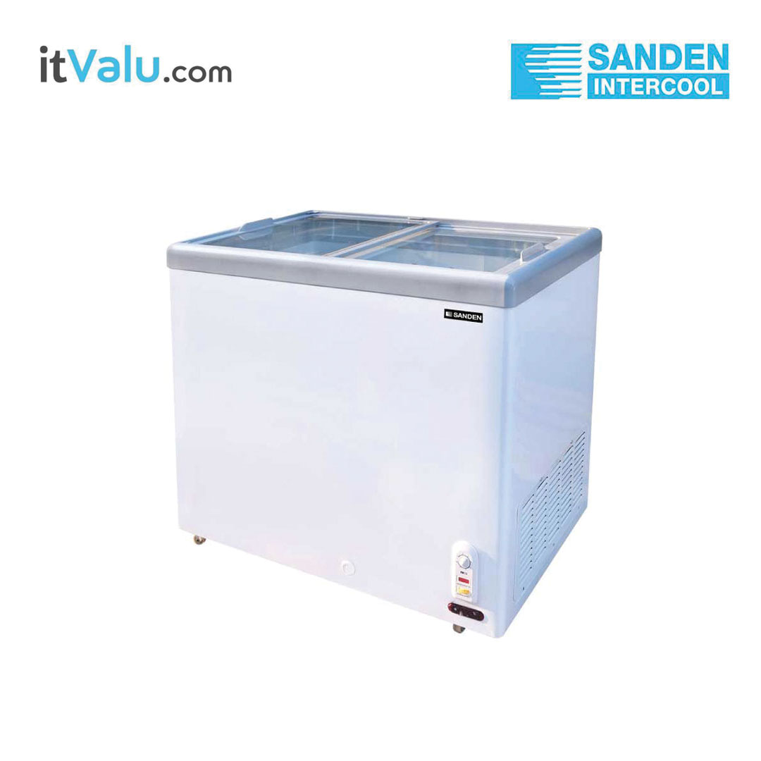 ตู้แช่แข็ง SANDEN ฝากระจกเรียบ รุ่น SNG-0225 ความจุ 200 ลิตร (7.06 คิว) กว้าง 93.4 ซม. ลึก 57.4 ซม. สูง 85 ซม. รับประกันความเย็น 1 ปี รับประกันคอมเพรสเซอร์ 5 ปี