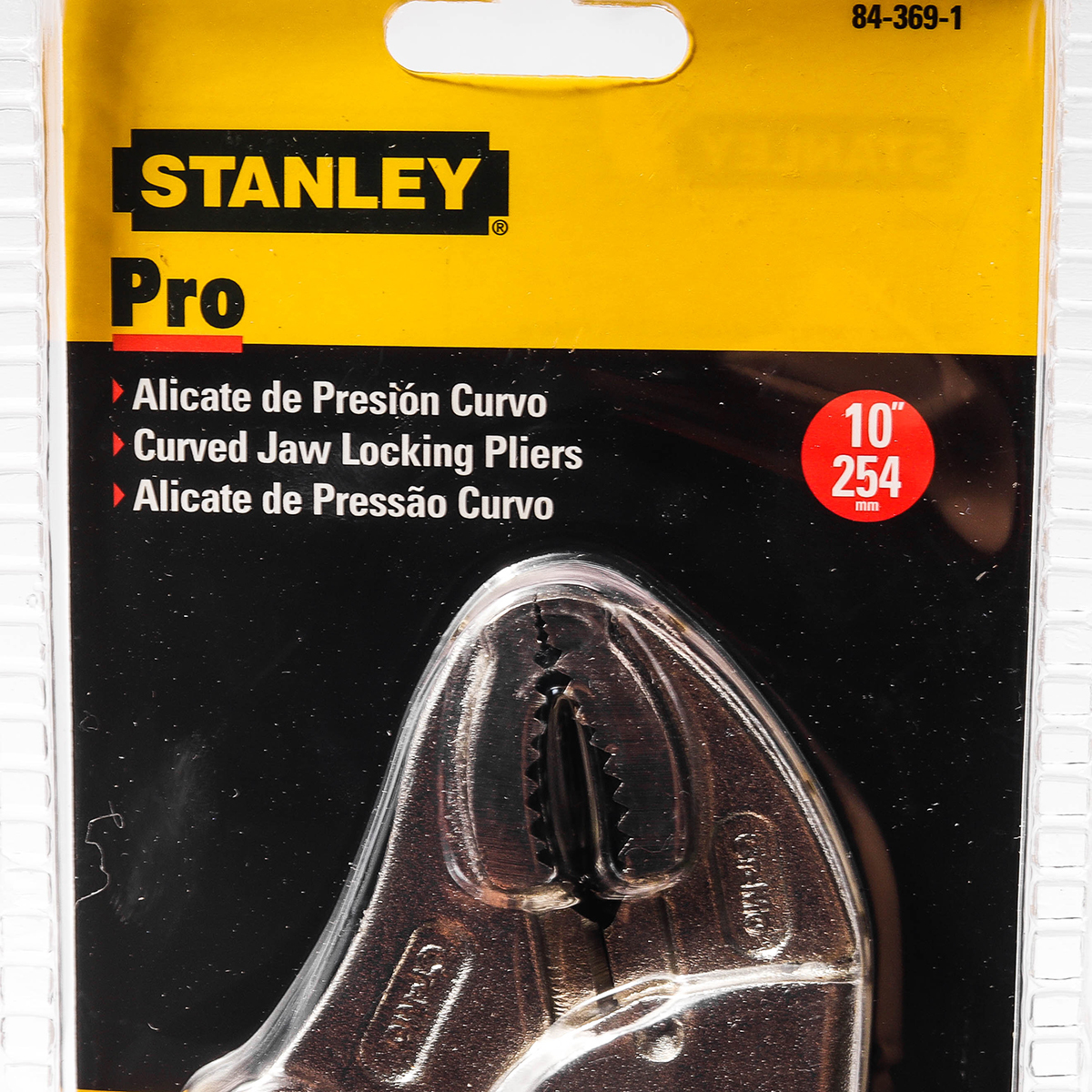 84-369 คีมล็อค ด้ามหุ้มยาง ปากโค้ง 10" STANLEY