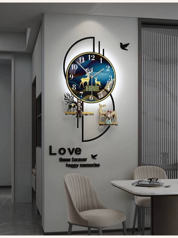 CT208C040 INTERY นาฬิกาติดผนัง นาฬิกามงคล กวาง DEER WALL CLOCK WALL DECOR