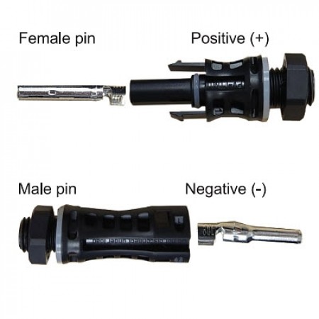 Link CB-1006A MC4 PANEL Connector (Pair) 1500V, TUV Standard, (2.5 mm², 4.0 mm² and 6.0 mm²)