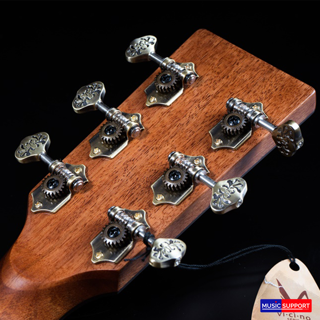 Kazuki กีต้าร์โปร่งไฟฟ้า Vicino Series ไม้ HPL Ebony ทรง GA ปิ๊กอัพ Transacoustic +กระเป๋า (AKZ-VN-EGA1)