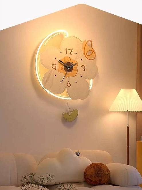 CT208C044 INTERY นาฬิกาติดผนัง นาฬิกามงคล ดอกไม้ Flower WALL CLOCK WALL DECOR