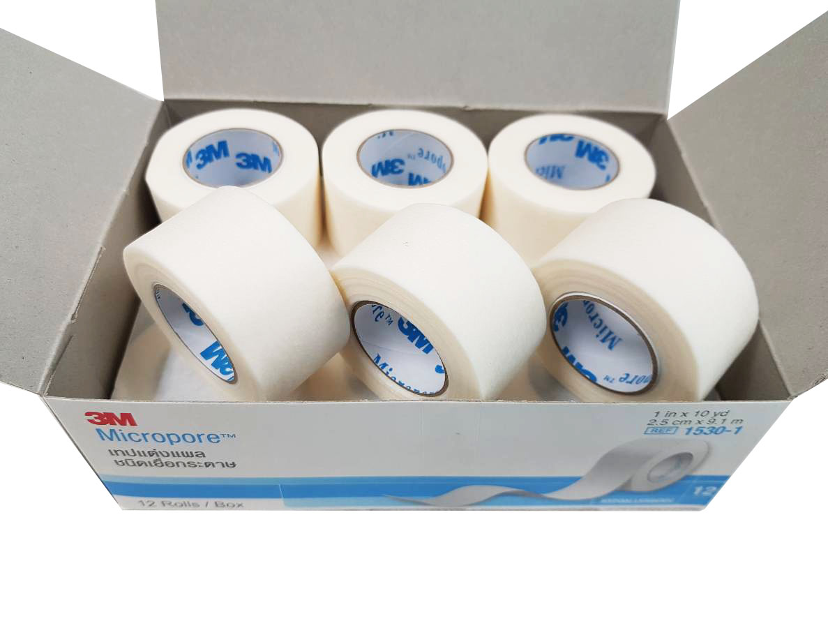 3M Micropore เทปแต่งแผลชนิดเยื่อกระดาษ(ยกกล่อง 12 ม้วน)