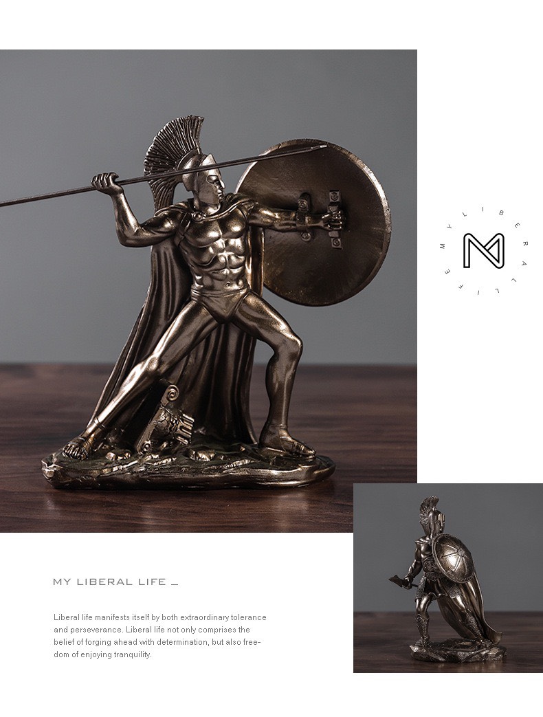 FAMITOSS ของแต่งบ้าน SPARTACUS SPARTAN MODEL นักขี่ม้า ขี่ม้า ของแต่งห้อง ของแต่งร้าน ของขวัญ