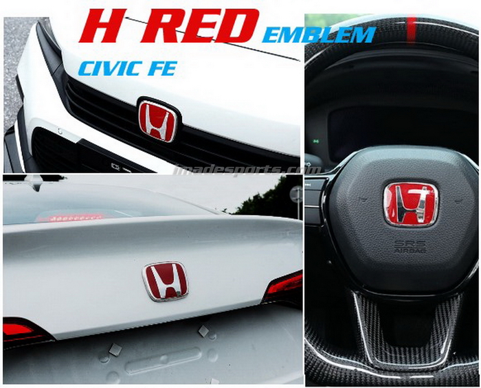 Logo Honda Type R สปอร์ตหน้า หลัง และพวงมาลัย (แดง/ดำ/ดำแดง)