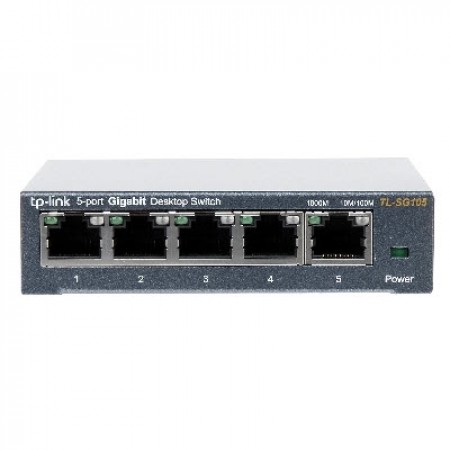 tp-link TL-SG105 5-Port 10/100/1000Mbps Green Unmanaged Ethernet Desktop Switch , Plug & Play, Fanless Metal Design, Shielded Ports