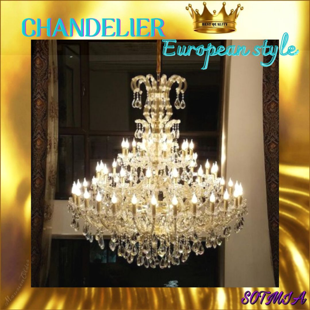 CT161A088 SOTMIA โคมไฟระย้า โคมไฟสไตล์ยุโรป โคมไฟคริสตัล โคมไฟโถงบรรได โคมไฟเพดาน Luxury light Chandelier