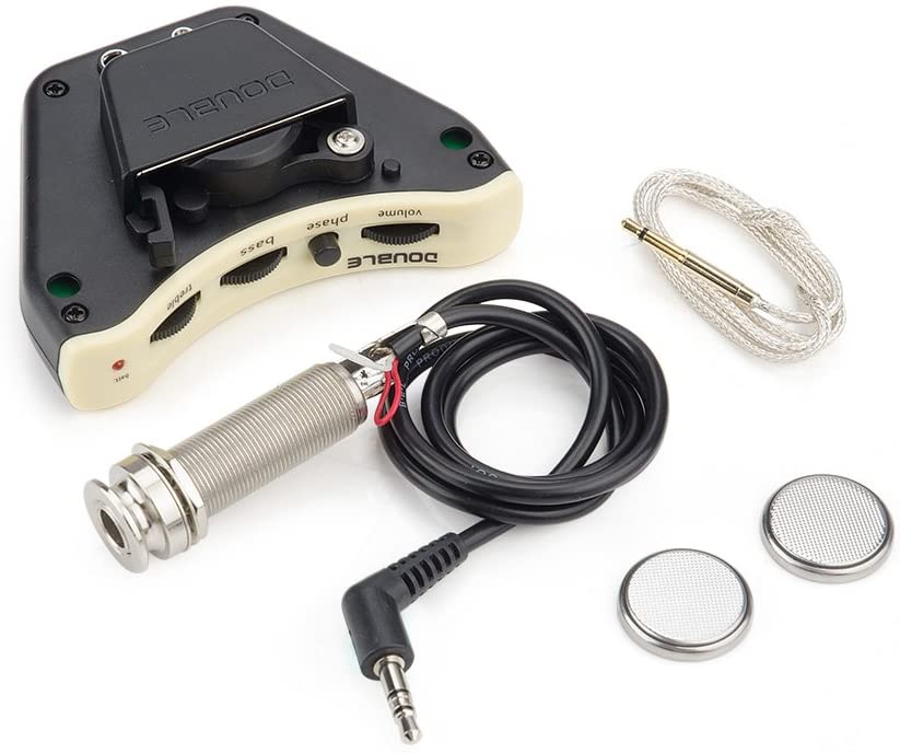 Double B1G Soundhole Control Preamp Pickup System for Acoustic Guitar, Black