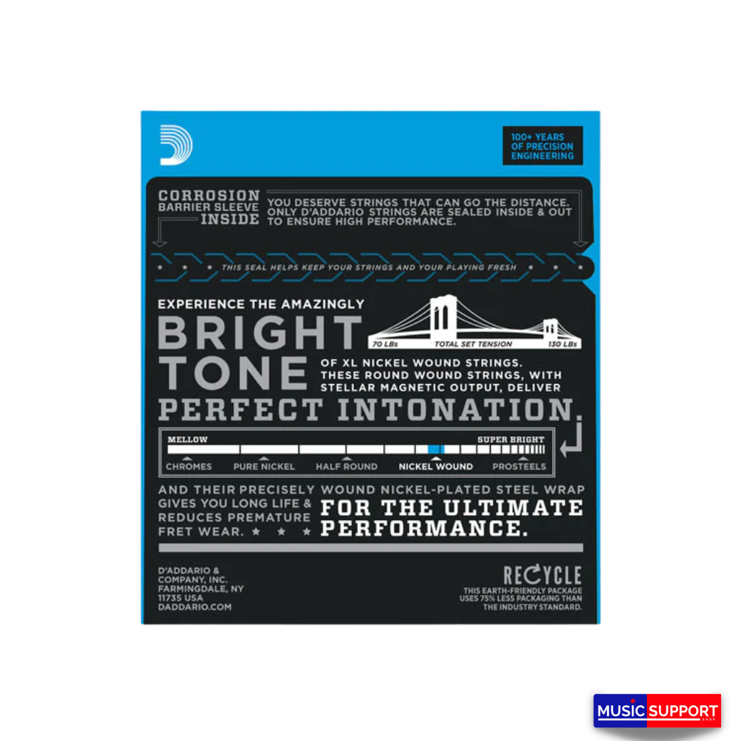 สายกีตาร์ไฟฟ้า D'Addario EXL120+ Nickel Wound, Super Light Plus, 9.5-44