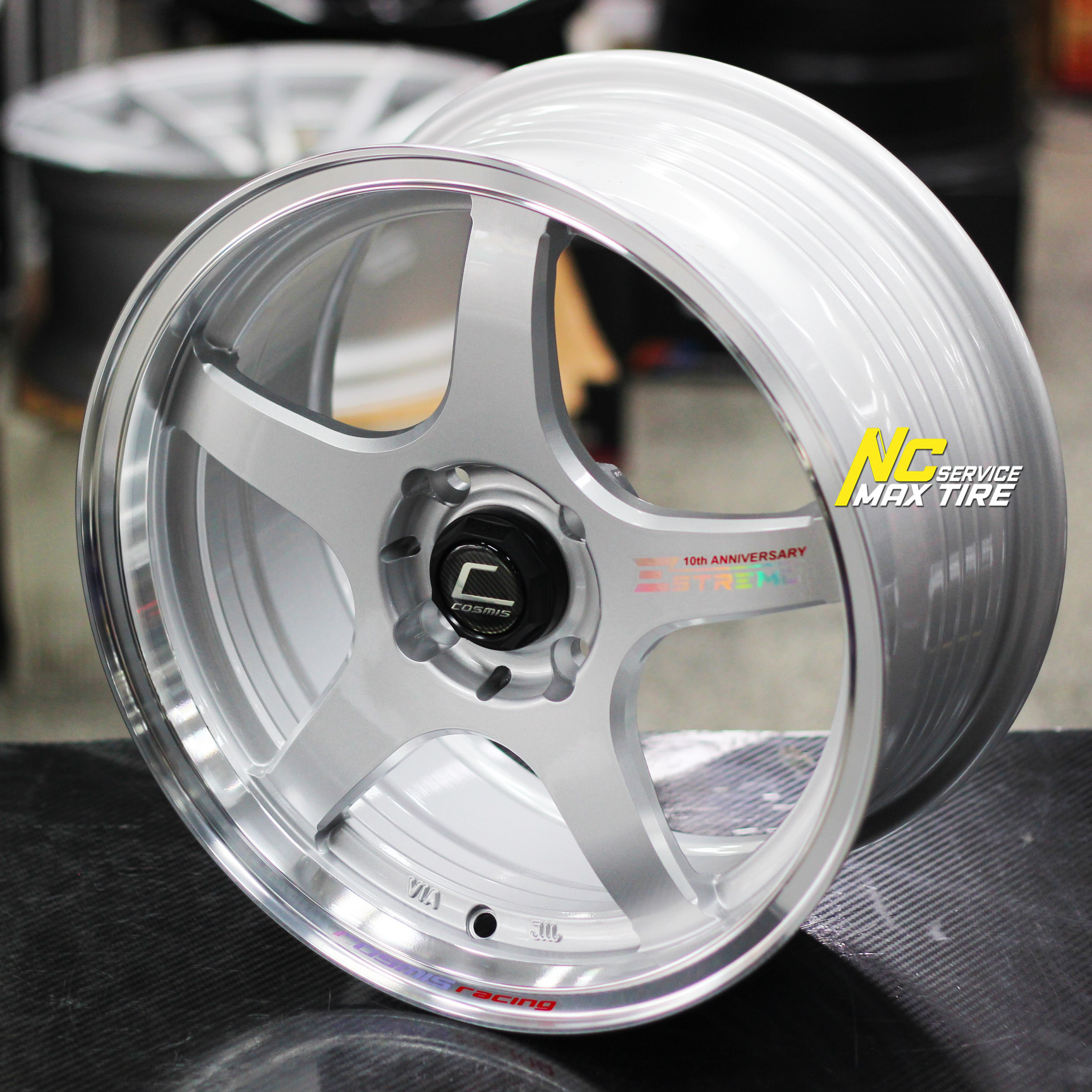 ล้อแม็กขอบ15 / Cosmis / Estremo / 10TH Anniversary / ล้อแม็กสีซิลเวอร์ขอบเงา / 15x7.0 4H100 ET35 / Extend Tech / CityCar / EcoCar