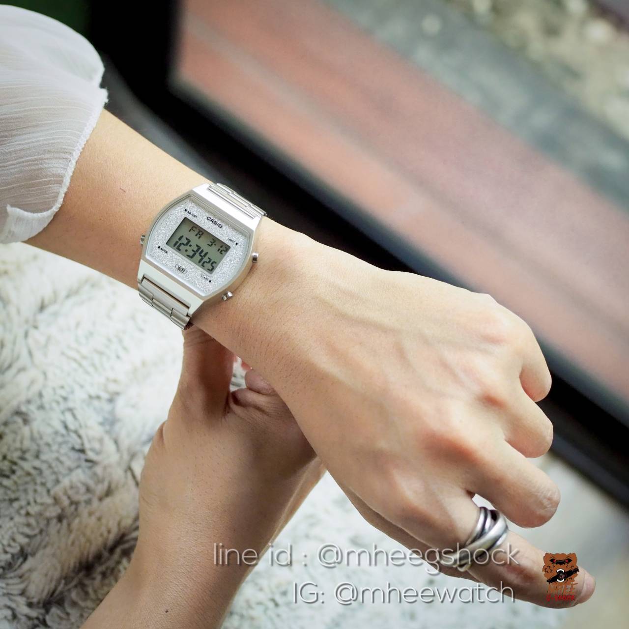 นาฬิกาผู้หญิง คาสิโอ้ Casio Vintage Bling หน้าปัดเพชร เงิน ของแท้ 100% ประกันศูนย์เซ็นทรัล CMG