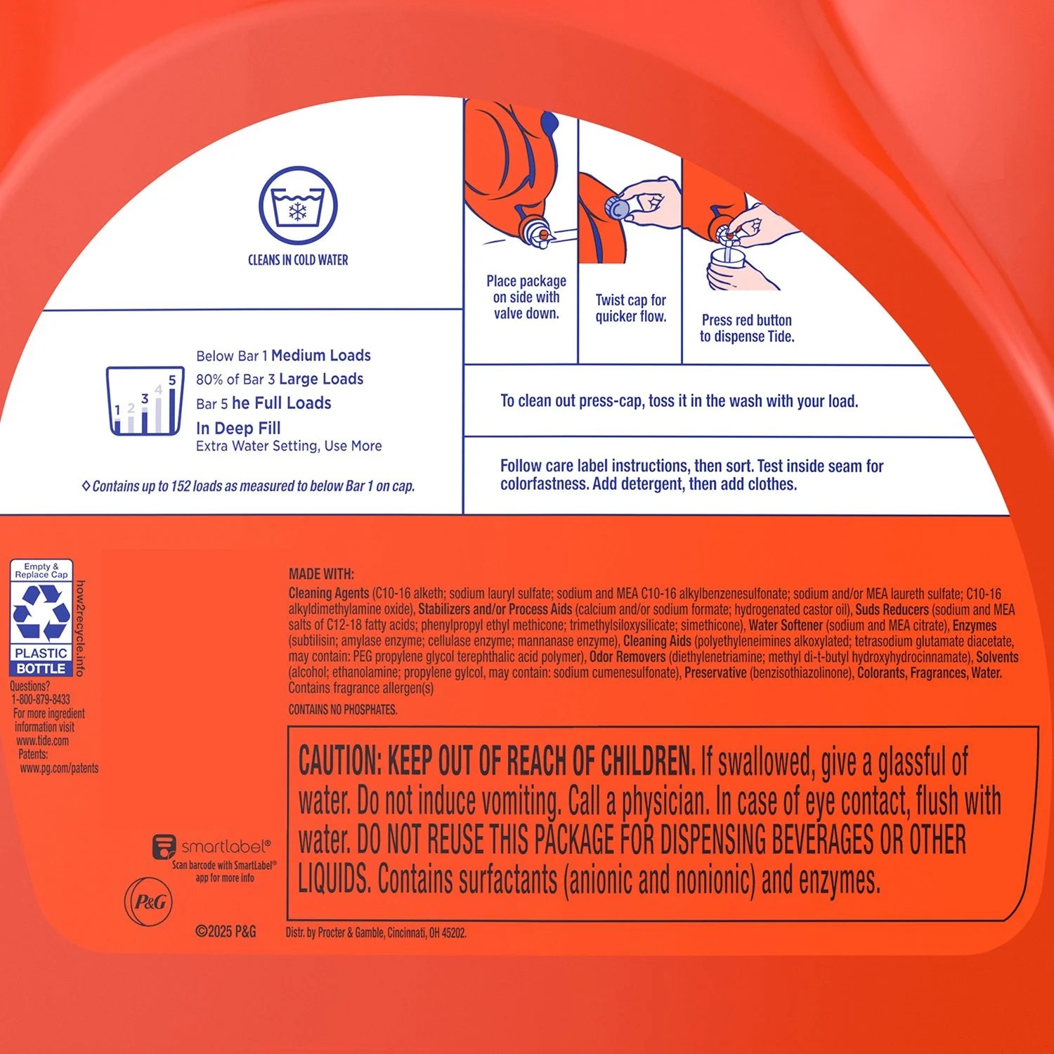 Tide Laundry Detergent Liquid น้ำยาซักผ้าไทด์ กลิ่นออริจินัล ทำความสะอาดล้ำลึก ขจัดคราบฝังแน่น