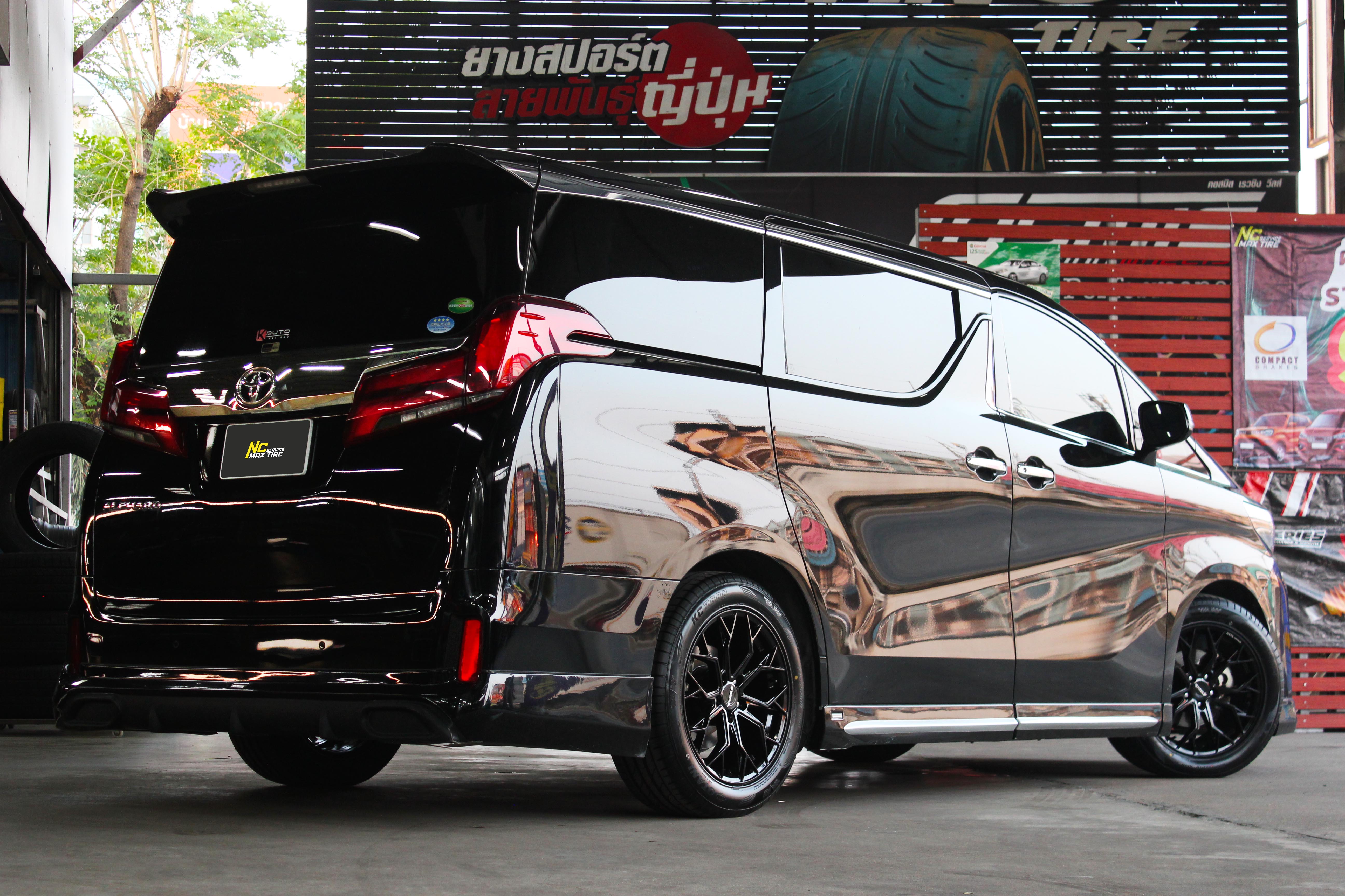 Toyota Alphard / รถตู้ / ล้อแม็กสวยๆ / ล้อแม็กขอบ18 / NAYA / Alpha-3 / 18x8.0 5H113 ET38 / ล้อแม็กสีดำเงาทั้งวง / NC