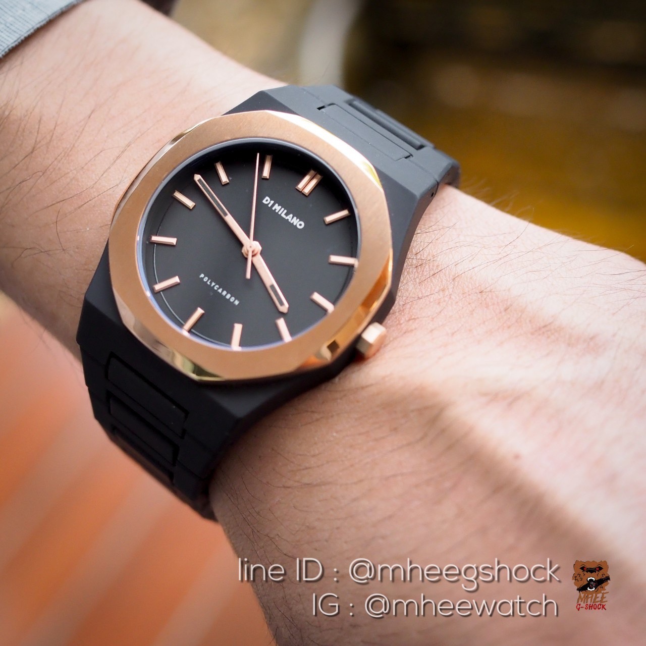 D1 Milano Black Rose Gold Poly Carbon