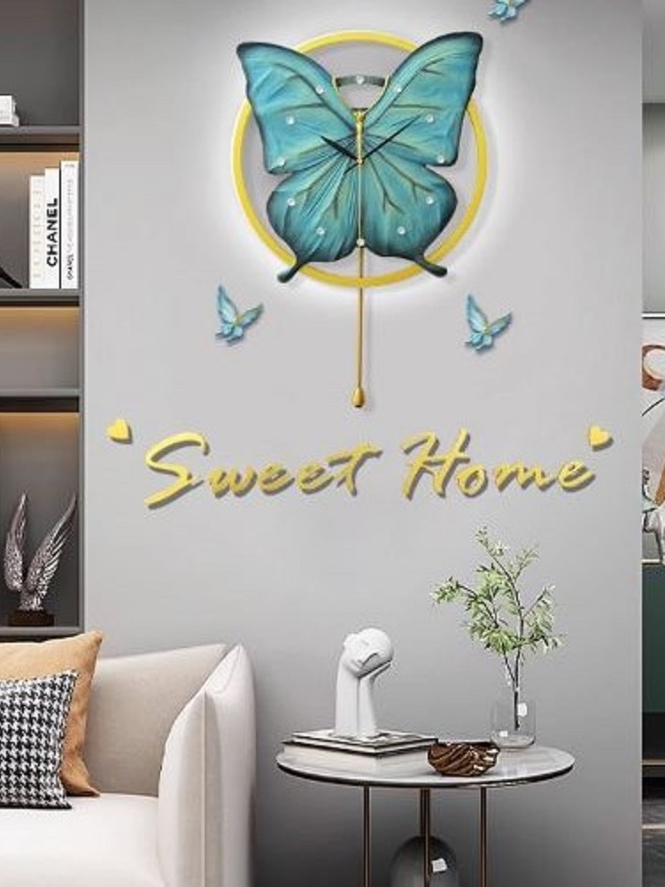 CT222C059 INTERY นาฬิกาผีเสื้อ Wall Clock Art นาฬิกาติดผนัง ไฟติดผนัง