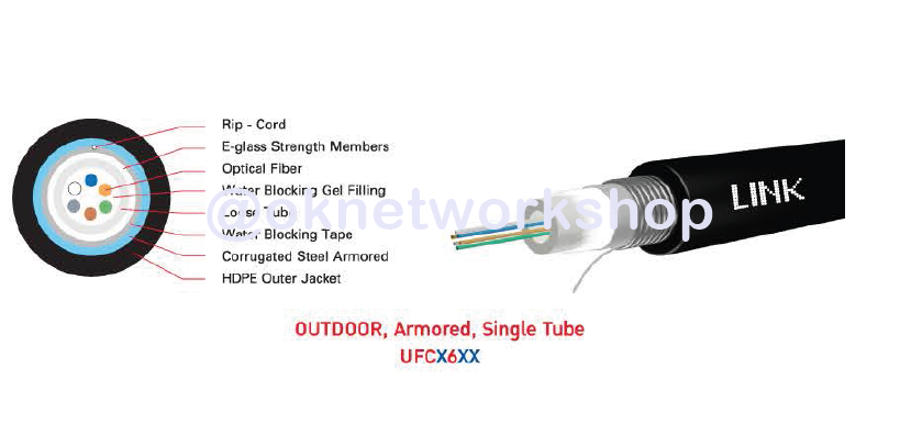 UFC5606 Fiber Optic Cable Multimode 50/125 Armored 6C Single-Tube OS2 MM