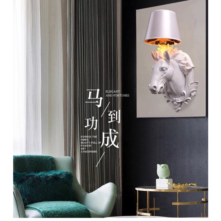 CT083A044 SOTMIA โคมไฟติดผนังหัวม้า #โคมไฟหัวม้า horse wall lamp โคมไฟหัวเตียง เสริมฮวงจุ้ย