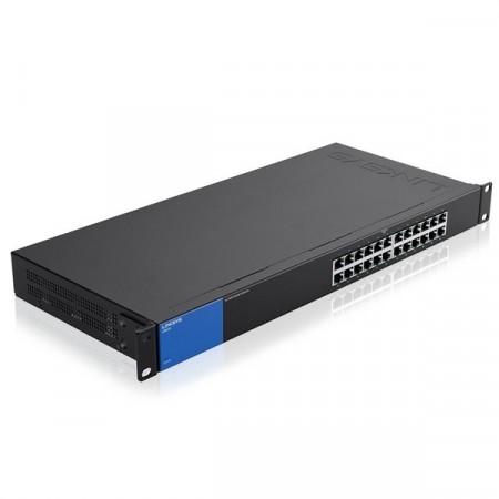 Linksys LGS124 24-Port Gigabit 10/100/1000Mbps Ethernet Unmanaged Switch, Metal Enclosure 1U Rack-Mount Switch
