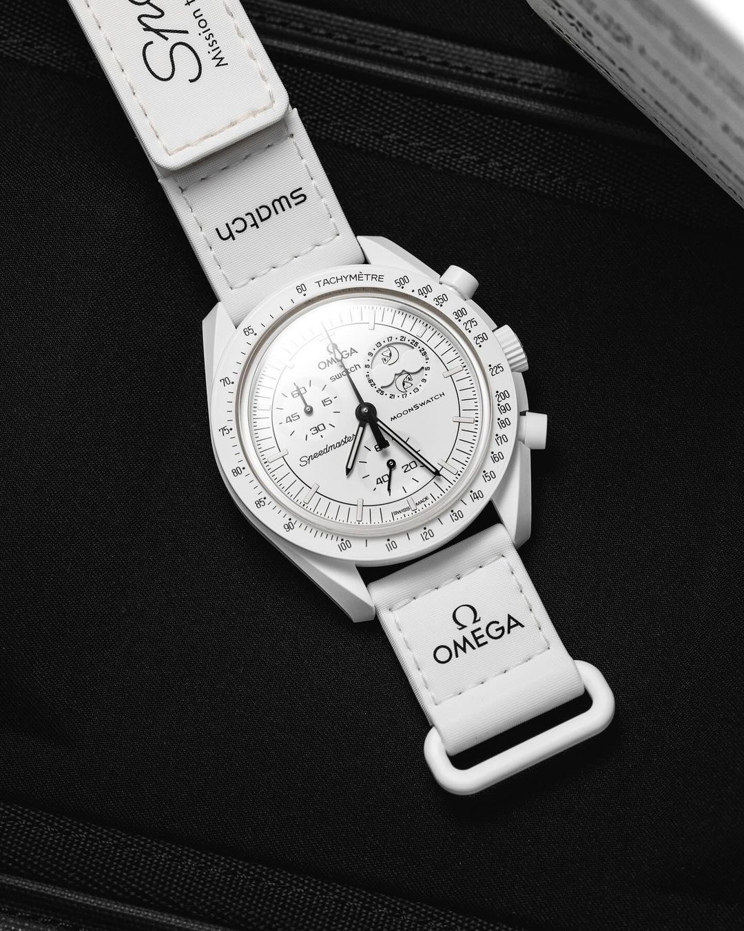 Swatch X Omega Moon Phase Limited Snoopy Black And White