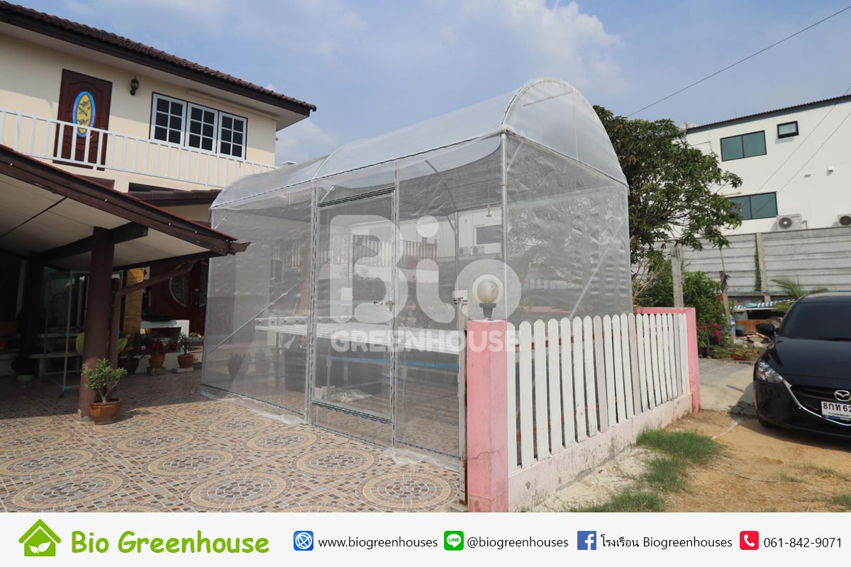 โรงเรือนจั่วโค้ง พร้อมระบบไฮโดรโปนิกส์ นนทบุรี
