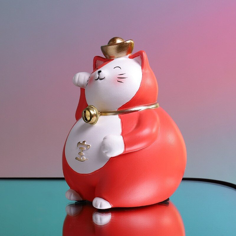 C1009B054 FAMITOSS แมวนำโชค แมวกวัก แมวกวักญี่ปุ่น แมวญี่ปุ่น แมวนำโชคญี่ปุ่น โมเดลแมวกวัก ตุ๊กตาตกแต่งบ้าน