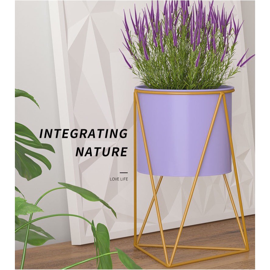 TS061J012 TROPACL กระถางขาตั้งสามเหลี่ยมทรงสูง กระถางทรงสูง กระถางต้นไม้ กระถางพร้อมขาเหล็ก PLANT POT กระถางพร้อมขาตั้ง