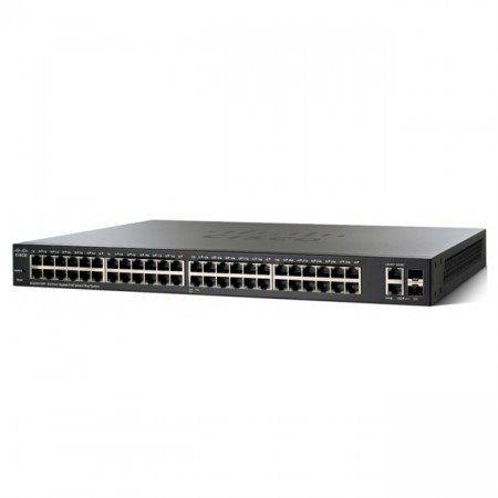 Cisco SG220-50P Switch PoE 50-Port Gigabit Smart Managed, 2-Port Gigabit RJ45/SFP Combo, Total Budget 375W, Spanning Tree/Link Aggregation/VLAN Support