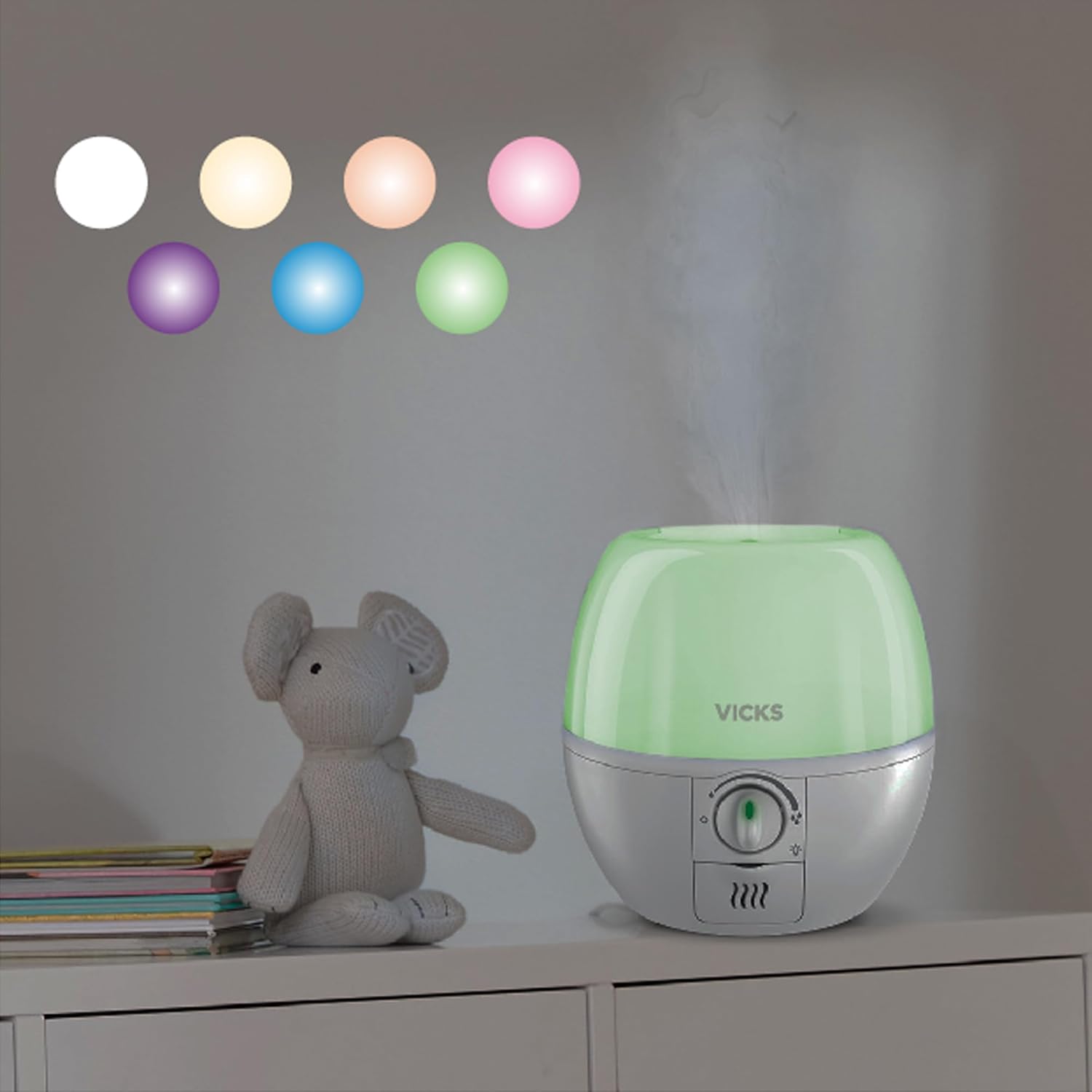 Vicks 3-in-1 SleepyTime Humidifier with Night-Light เครื่องพ่นวิค มีไฟ พร้อมที่แปลงไฟ