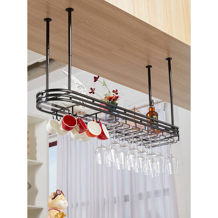 CT092D065 MIRIKITEKI บาร์แขวนแก้วไวน์ ชั้นแขวนแก้วไวน์หรู สไตล์Modern Luxury บาร์แขวนแก้ว ของแต่งบ้าน