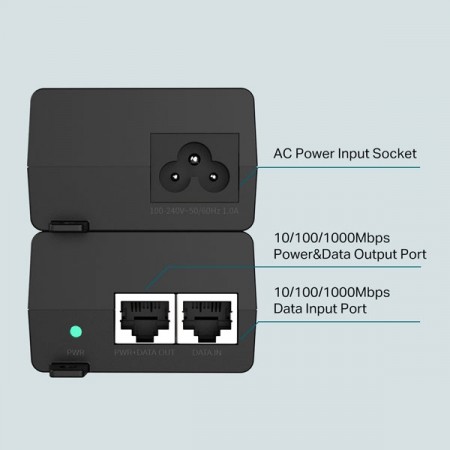 tp-link TL-POE160S PoE+ Injector Gigabit Port, Output 30W, IEEE 802.3at/af, up to 328-ft/100m, Design for Connecting AP, IP Camera, IP Phone