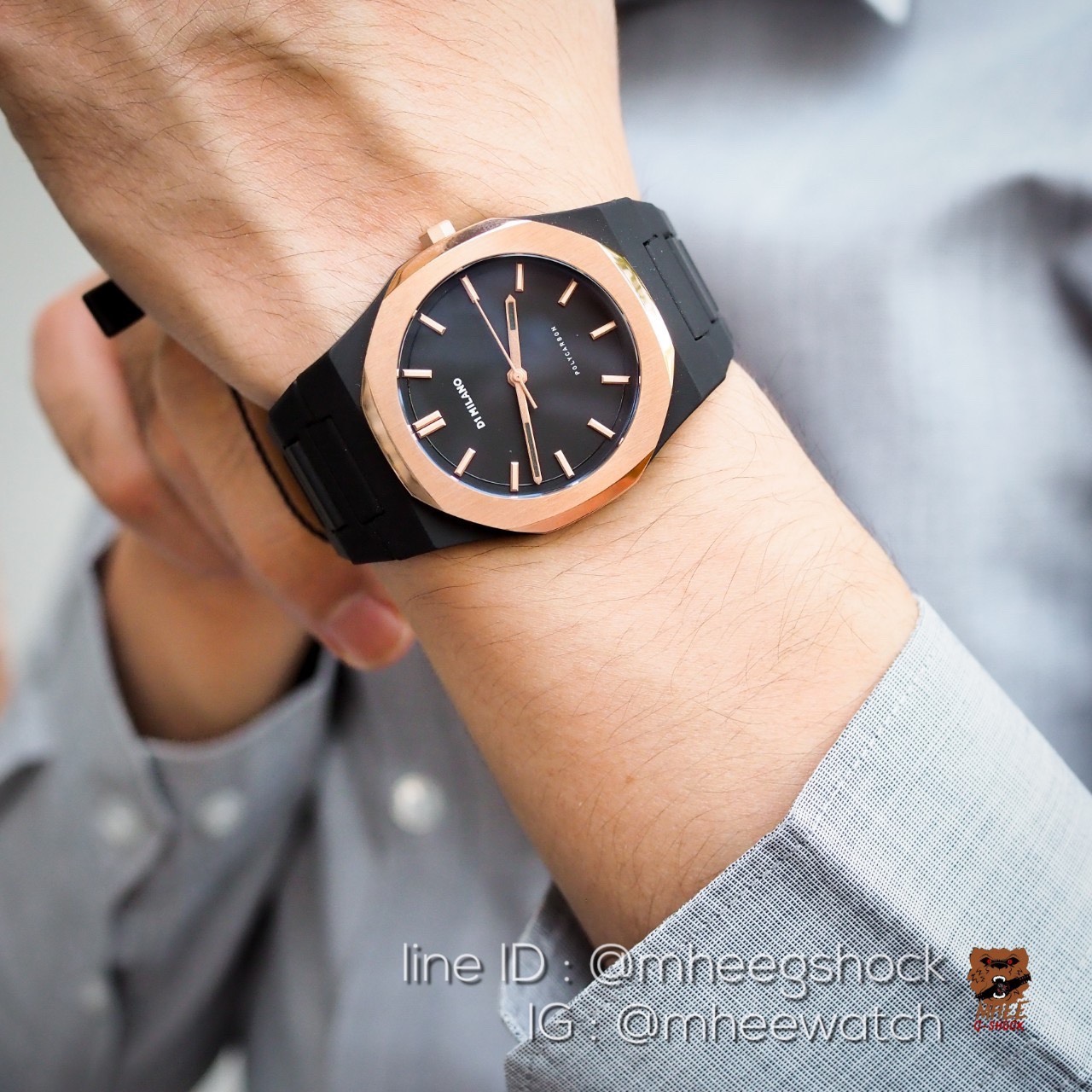 D1 Milano Black Rose Gold Poly Carbon