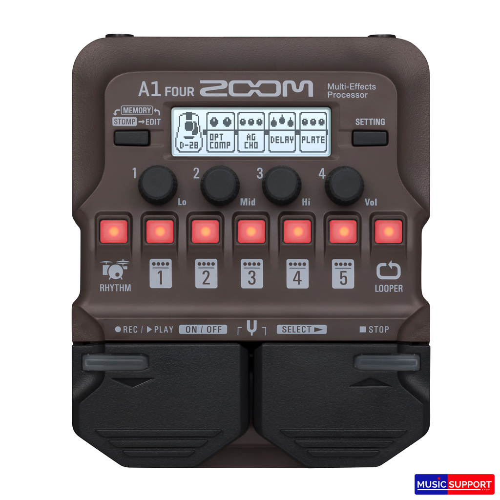 Zoom A1 Four Acoustic FX Pedal เอฟเฟคกีตาร์โปร่ง