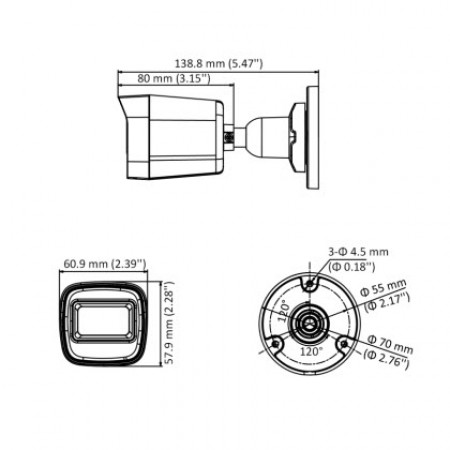 HIKVISION DS-2CE16D0T-ITFS Analog Bullet Camera 2M, HD 1080P, Day/Night 30m IR, BUILT-IN MIC, Water proof and Dust resistant IP67