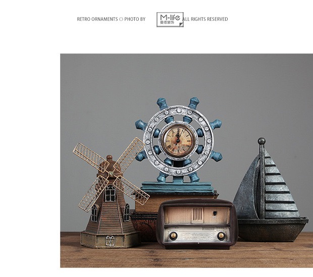 C1009B008 FAMITOSS ของตกแต่งบ้านวินเทจ โบราณ เรโทร RETRO DECORATION ตกแต่งห้อง ของขวัญ ของตั้งโชว์ นาฬิกา กระปุกออมสิน